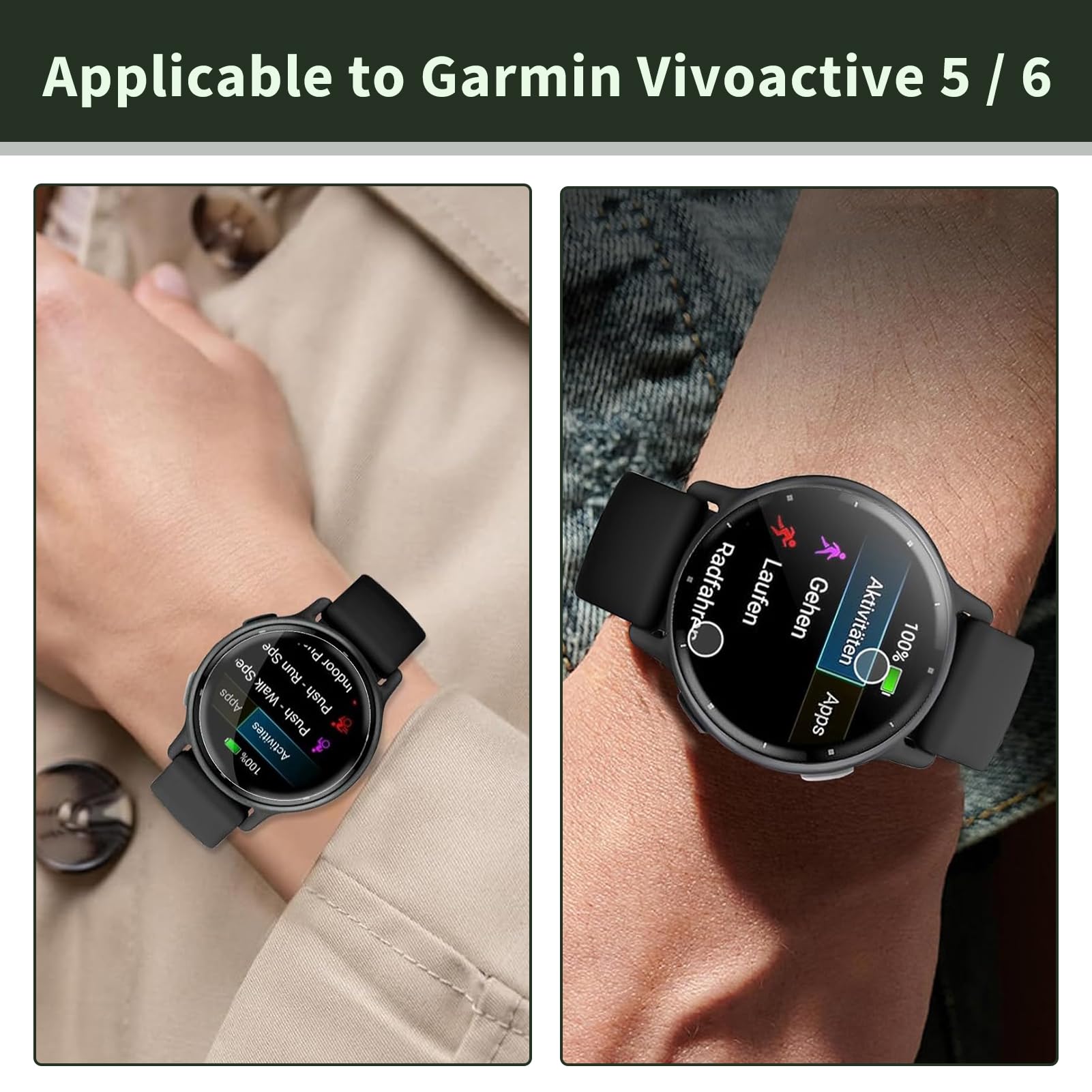 Protector Pantalla Compatible con Garmin Vivoactive 5, Película Hidrogel HD TPU Flexible, 8 Piezas