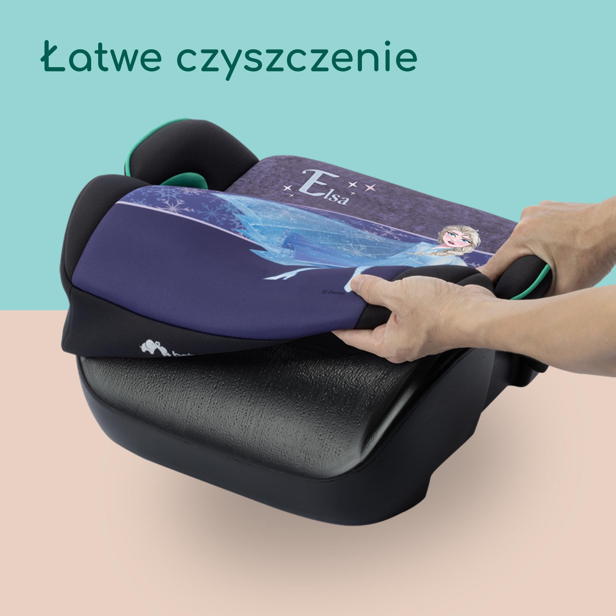 Bebeconfort Disney Manga i-Safe, Fotelik Samochodowy dla Dziecka, 6–12 Lat, 128–150 cm, 22-36 kg, Fotelik Dziecięcy Disney Frozen, Lekki, Łatwy Montaż Pasa, Miękkie w Dotyku Tkaniny, Kraina Lodu