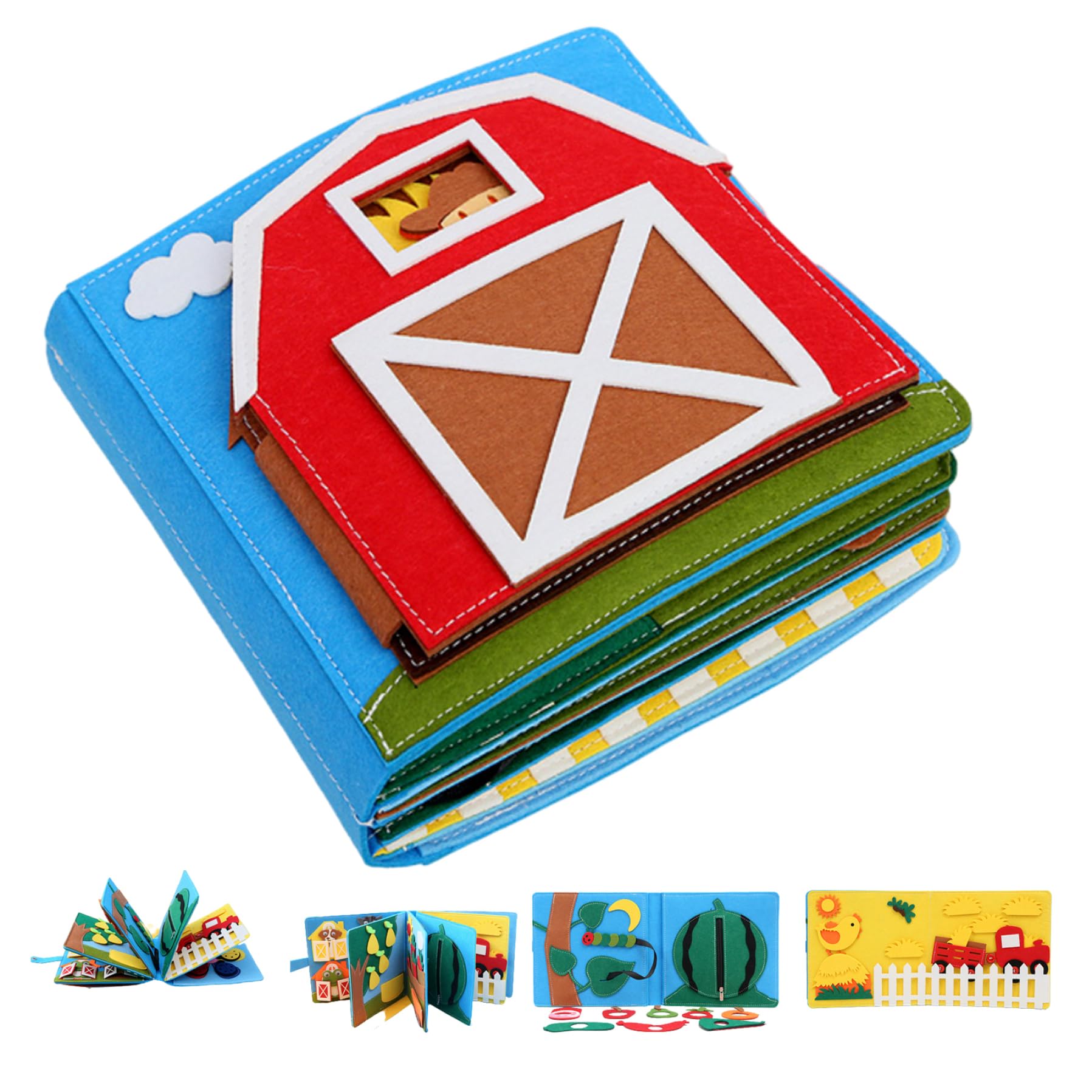 Tavola occupata per bambini Libro di attività in feltro 3D Giocattoli sensoriali per bambini Giocattolo educativo per l'apprendimento prescolare per bambina Tavola occupata, giocattoli da viaggio per