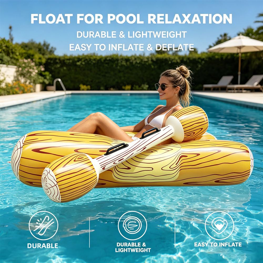 4 Pz Set Giocattoli Gonfiabili Galleggianti a Remi, Da Mare, Battle Log Pool Zattere Festa, Festa in Piscina Giochi Sportivi Acquatici Zattere Originali Giocattoli Galleggianti per Adulti