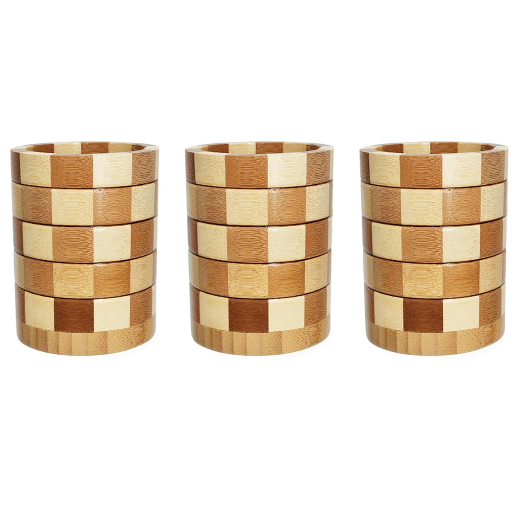 Hndhbfgrt 3X Bamboo Silverware Holder, Silverware Organizer, Utensil Holder for Kitchen Countertop