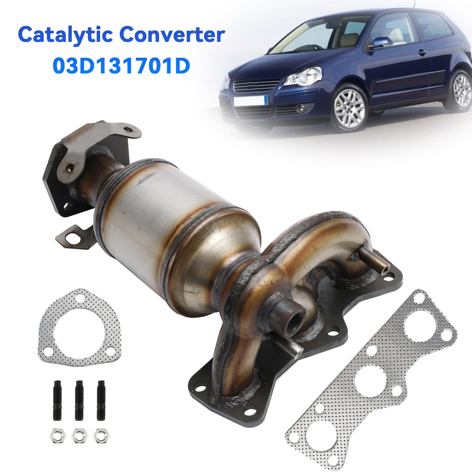 Topteng Catalytic Converter Type Approved 03D131701D Apto para VW Polo 9N 1.2 04 to 09