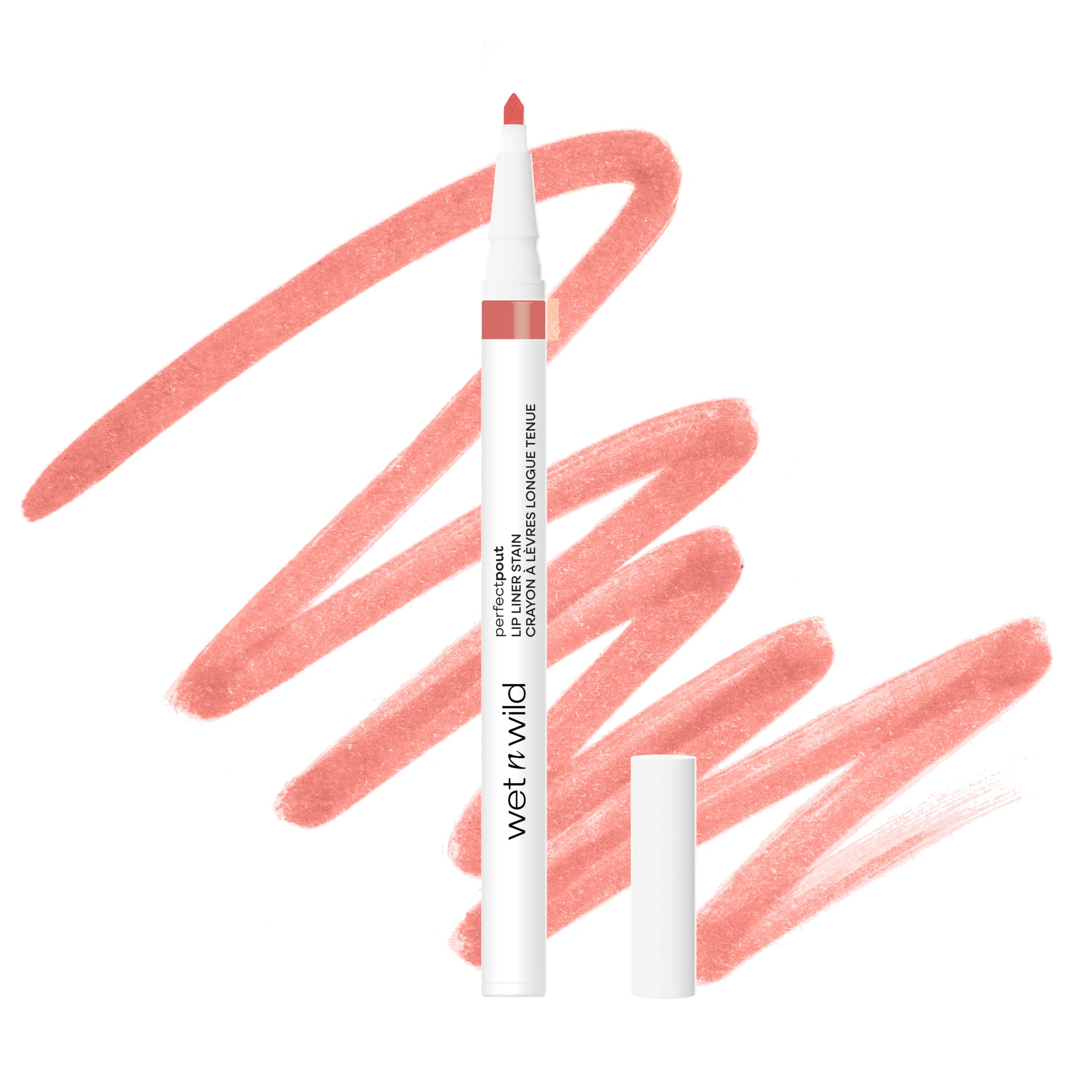 Wet n Wild Perfect Pout Lip Liner Stain, Transfer-Proof Tint for Lining Lips, Pointed Tip for High Precision and Flat Side for Easy Fill-In, Long-Lasting, Pretty In Nude