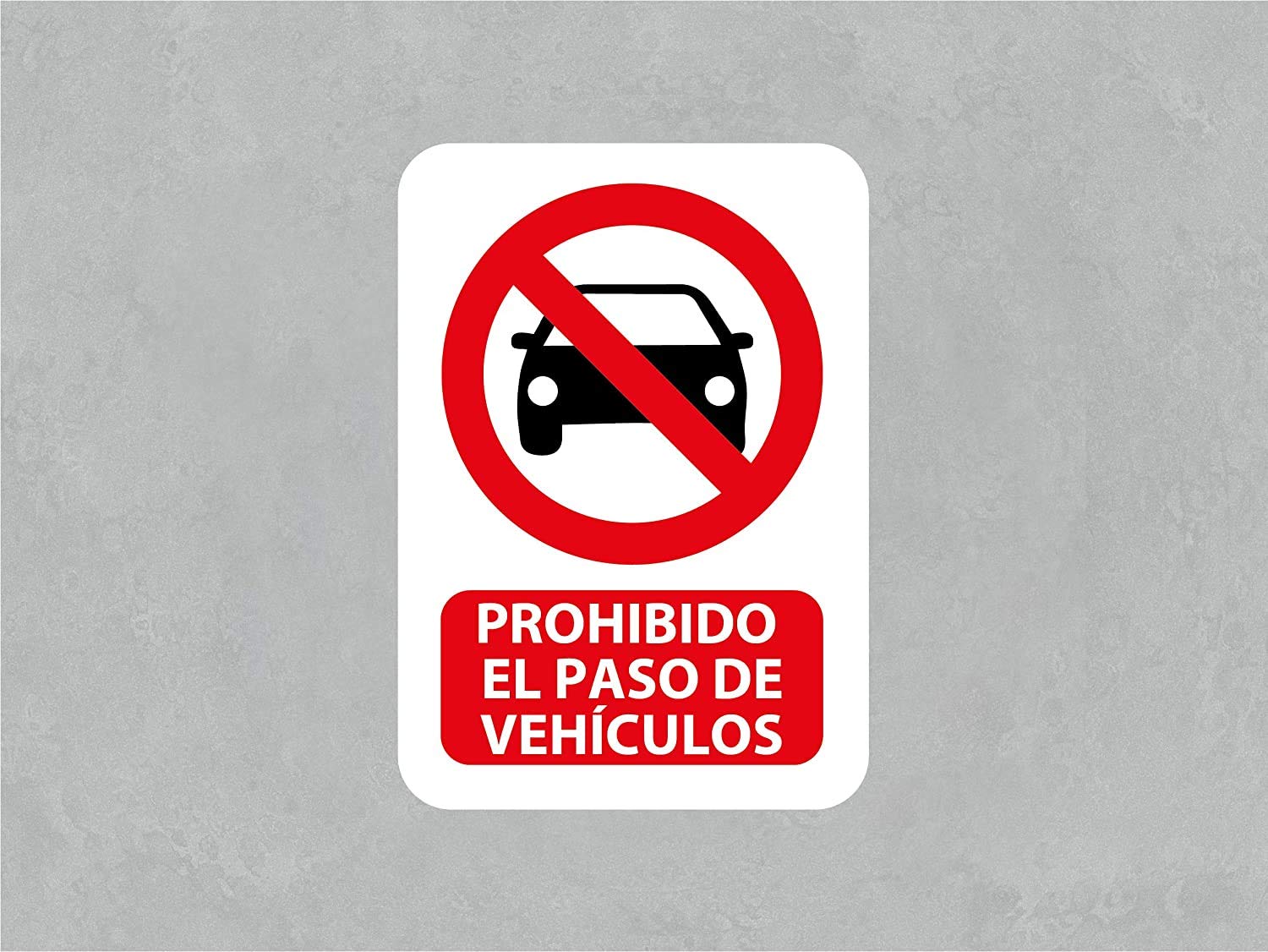 Oedim Pack 10 Señales de Prohibido el Paso de Vehículos | Medida 14,85x21cm | Señaletica en Material Aluminio Blanco Resistente de 3mm | Duradera y Económica