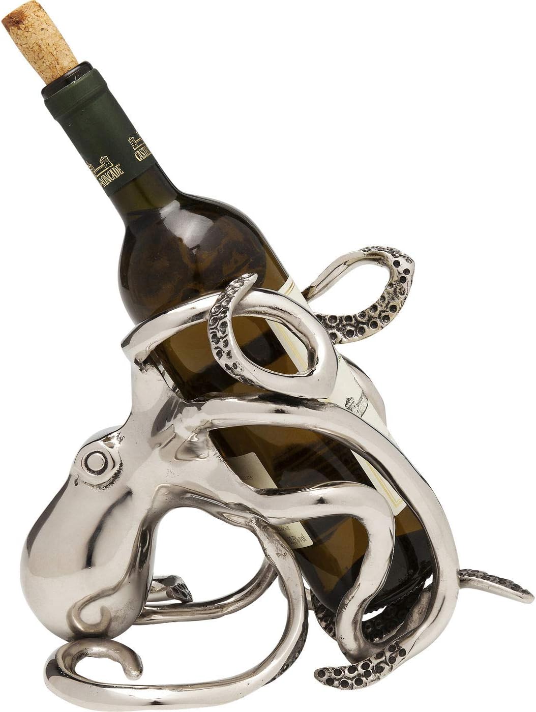 KARE61485 Octopus Bottle Holder, Aluminium, Silver