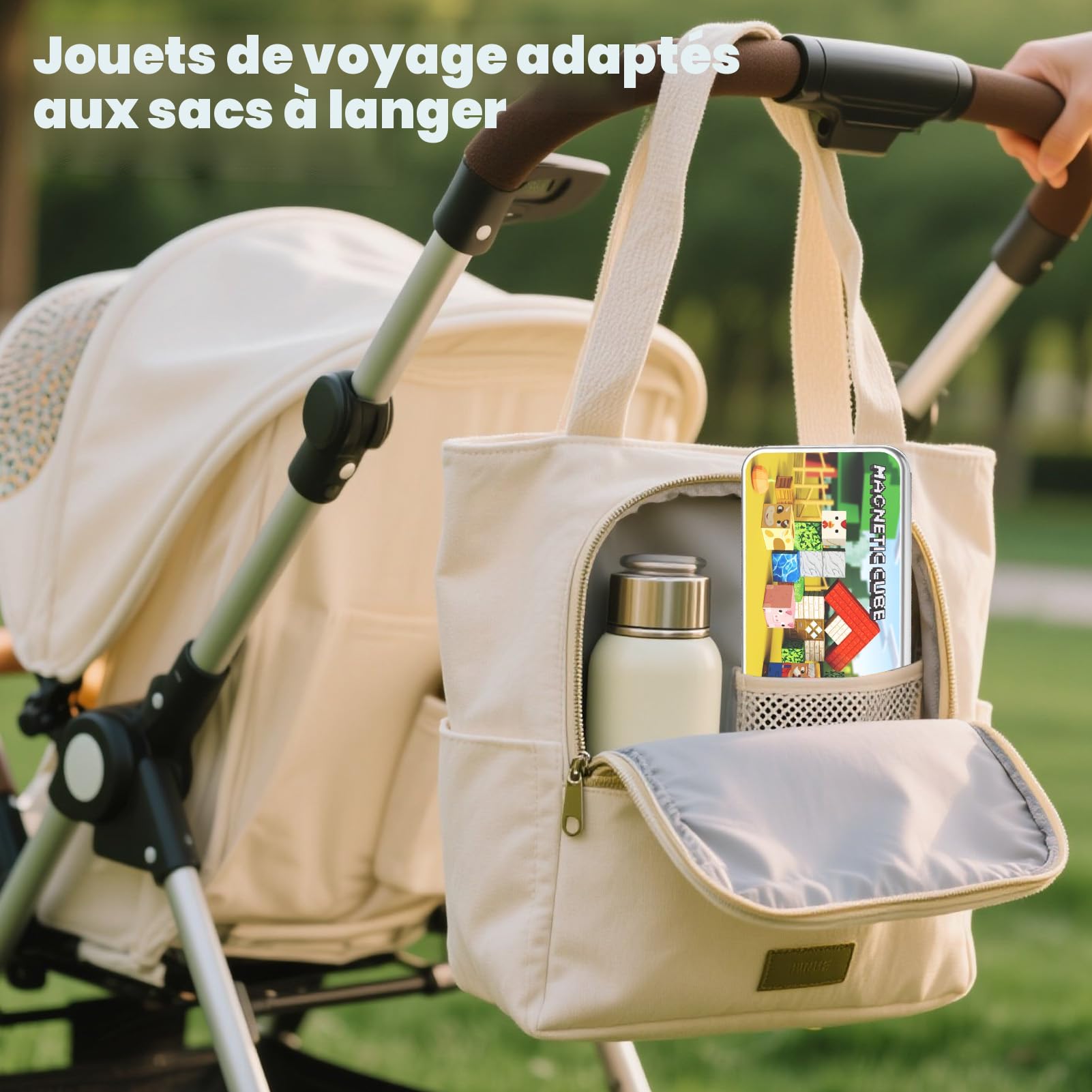 35 Blocs Magnétiques De Construction – Coffret Métal Voyage – Engins De Chantier, Grue, Camion, Ouvrier – STEM éducatif Dès 3 Ans – Activité Nomade En Voiture