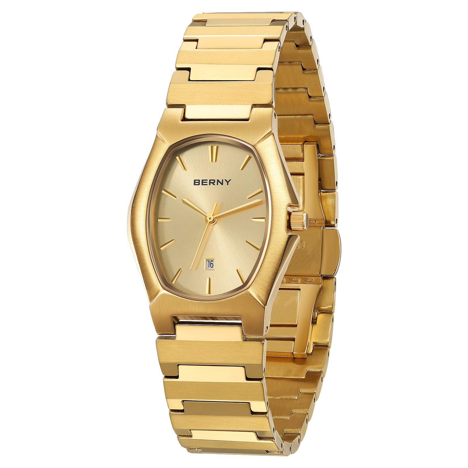 BERNY Uhr für Männer Quratz Bewegung Männliche Luxus Gold Uhren wasserdichte Klassische Armbanduhr