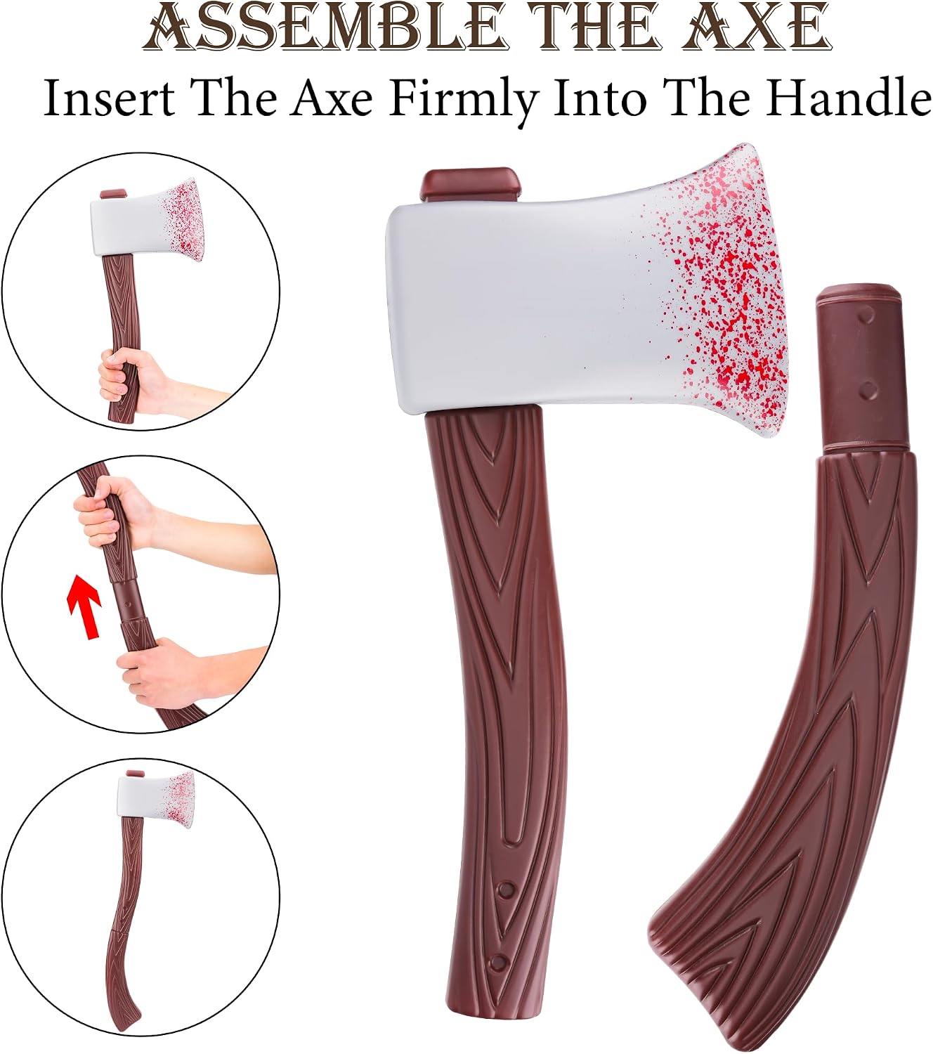 23.6 Inch Costume Prop，Detachable Two-Piece Plastic Display Axe for Adult Cosplay, Stage Performance & Decorative Use image 4