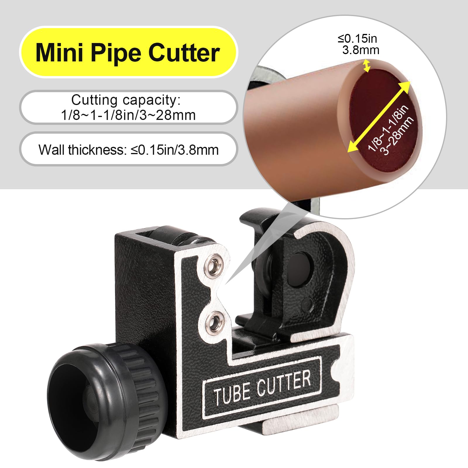 Spurtar Mini Pipe Cutter - Cut 1/8" to 1-1/8" -2