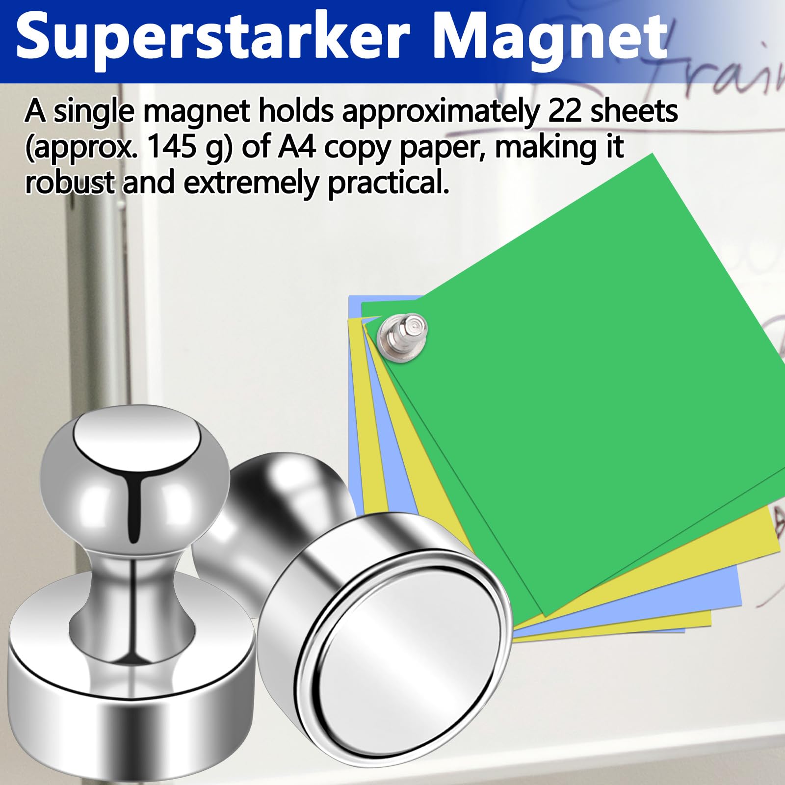 Neodymium magneten, extra sterk, mini-magneten, 12 x 16 mm, magneten voor magneetbord, sterke magneet voor koelkast, steekbord, prikbord, kegelmagneten, whiteboard, 32 stuks