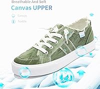 Vista 3 de Obtaom Play Tenis de lona para mujer, sin cordones, a la moda, blanco desgastado y estampado de leopardo