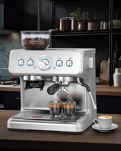 Miniatura 7 de COWSAR Máquina de café expreso con molinillo, máquina de café expreso mejorada 2025 de 15 bares, máquina Expresso con espumador de leche, varita de