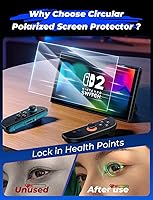 Vista 2 de MAGIC JOHN Protector de pantalla de protección ocular para Nintendo Switch 2 de 7.9 pulgadas 2025, antirreflejo, filtro de luz azul, transparente