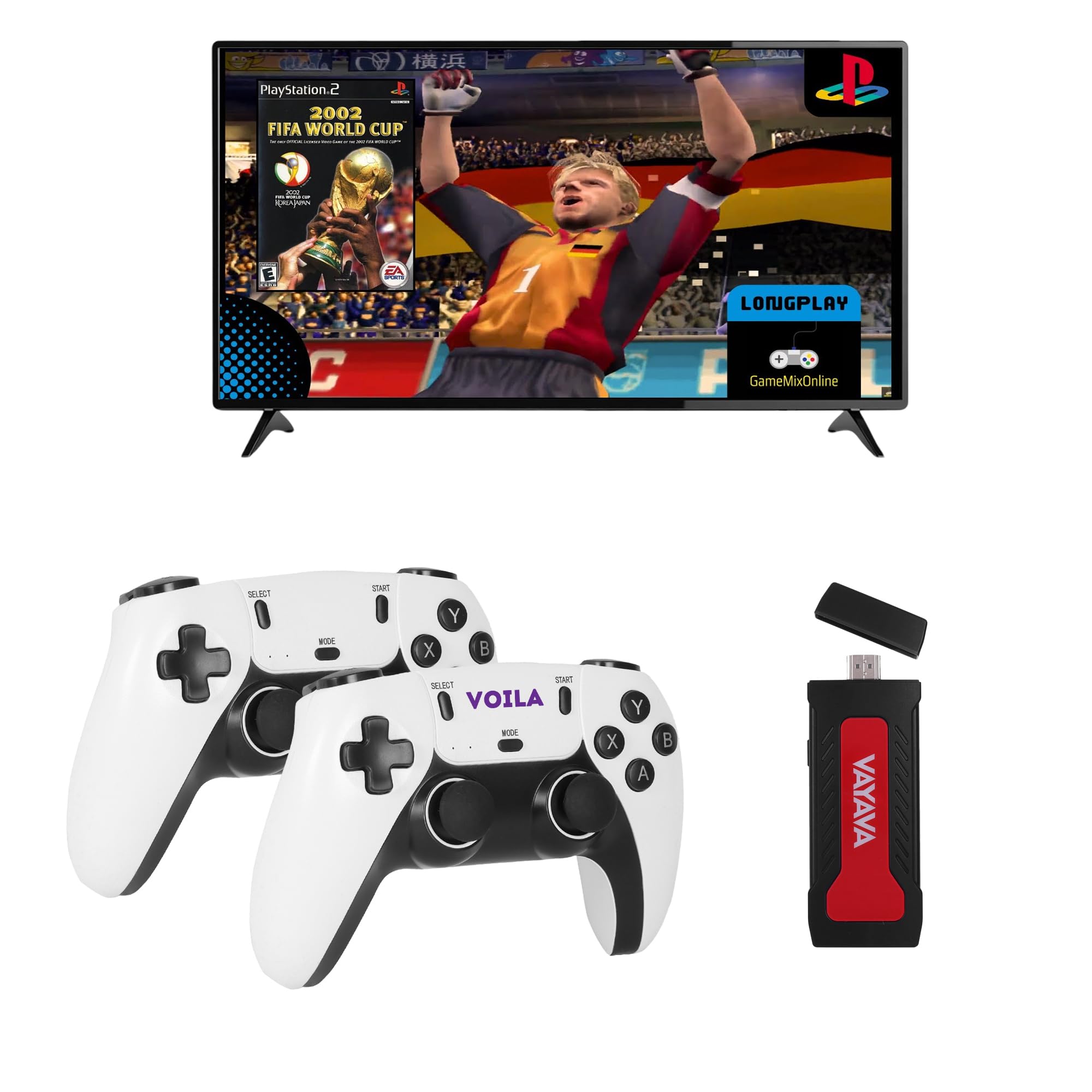 VOILA GD30 Retro Game Console -128GB, Plug & Play Video Game Console, 35,000+ Built-in 2D/3D Games, Wireless Controllers, HDMI Output - CE, ROHS & BIS Certified 1