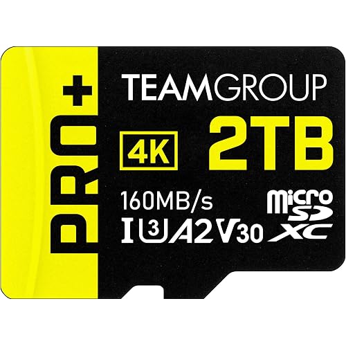 TEAMGROUP A2 Pro Plus Card 2TB Micro SDXC UHS-I U3 A2 V30, R/W up to 160/110 MB/s for Nintendo-Switch, Steam Deck, Gaming Devices, Tablets, Smartphones, 4K Shooting, with Adapter TPPMSDX2TIA2V3003