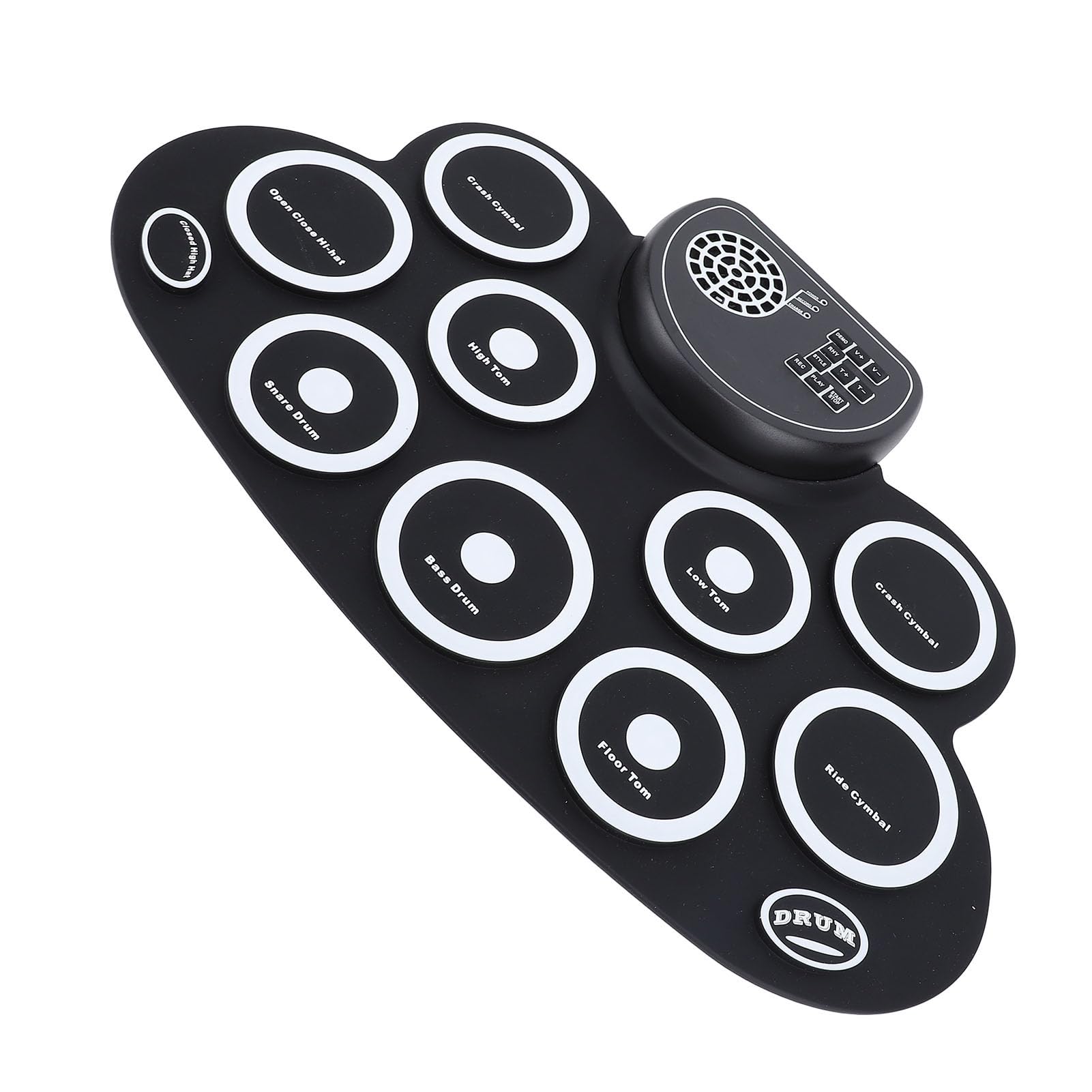 Set de pads electrónicos enrollables recargables, kit de batería eléctrica inalámbrico con altavoz integrado, tambor de práctica de silicona con doble pedal para principiantes y