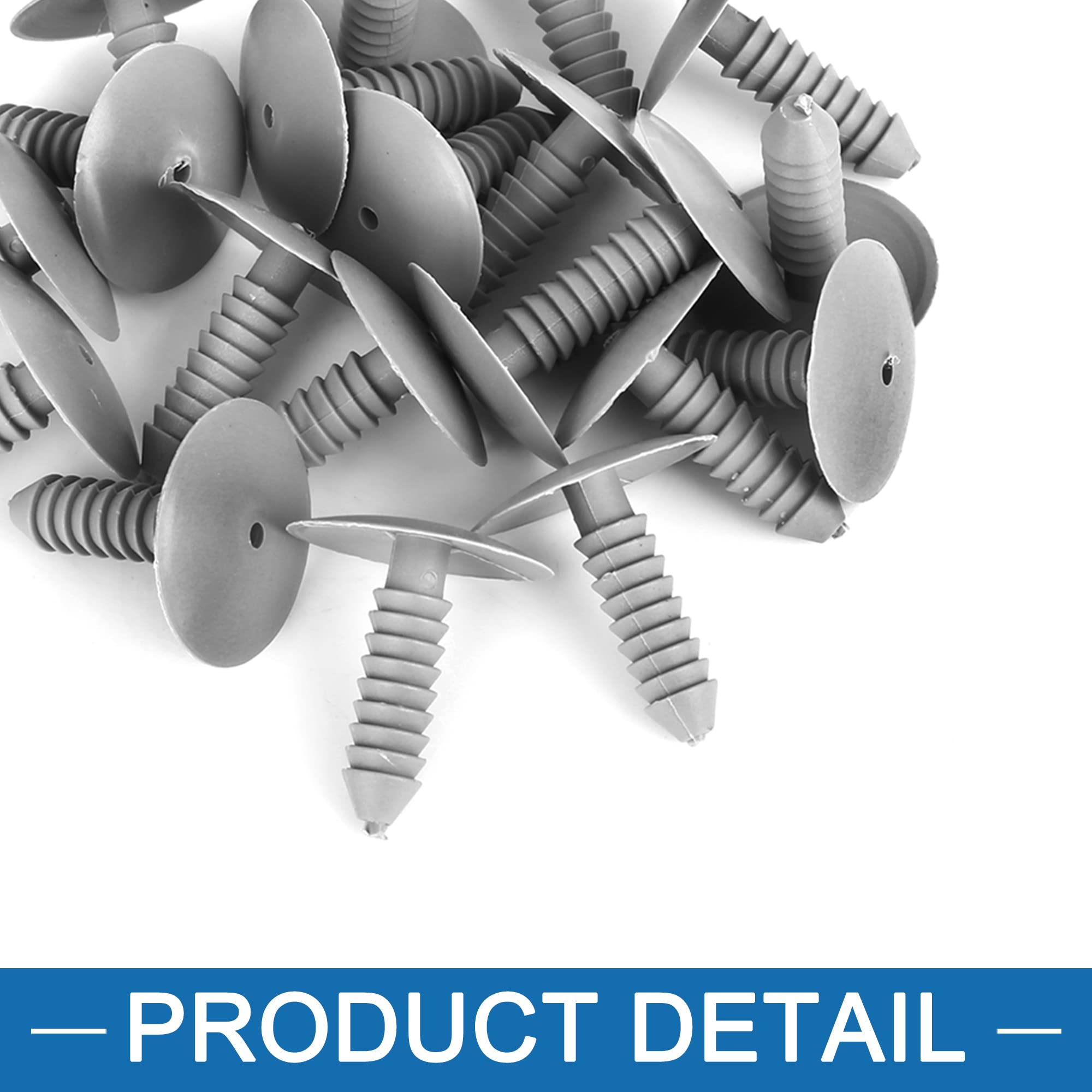 ABSOPRO – Rivets En Plastique Gris, Lot De 20 | Pour Fixations Auto (garde-boue, Pare-chocs, Portes)