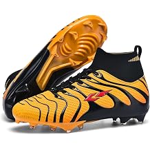 Soccer Cleats for Men Women, High-Top Ankle Support Football Shoes, Lightweight Non-Slip Training Cleats for Indoor Outdoor Turf