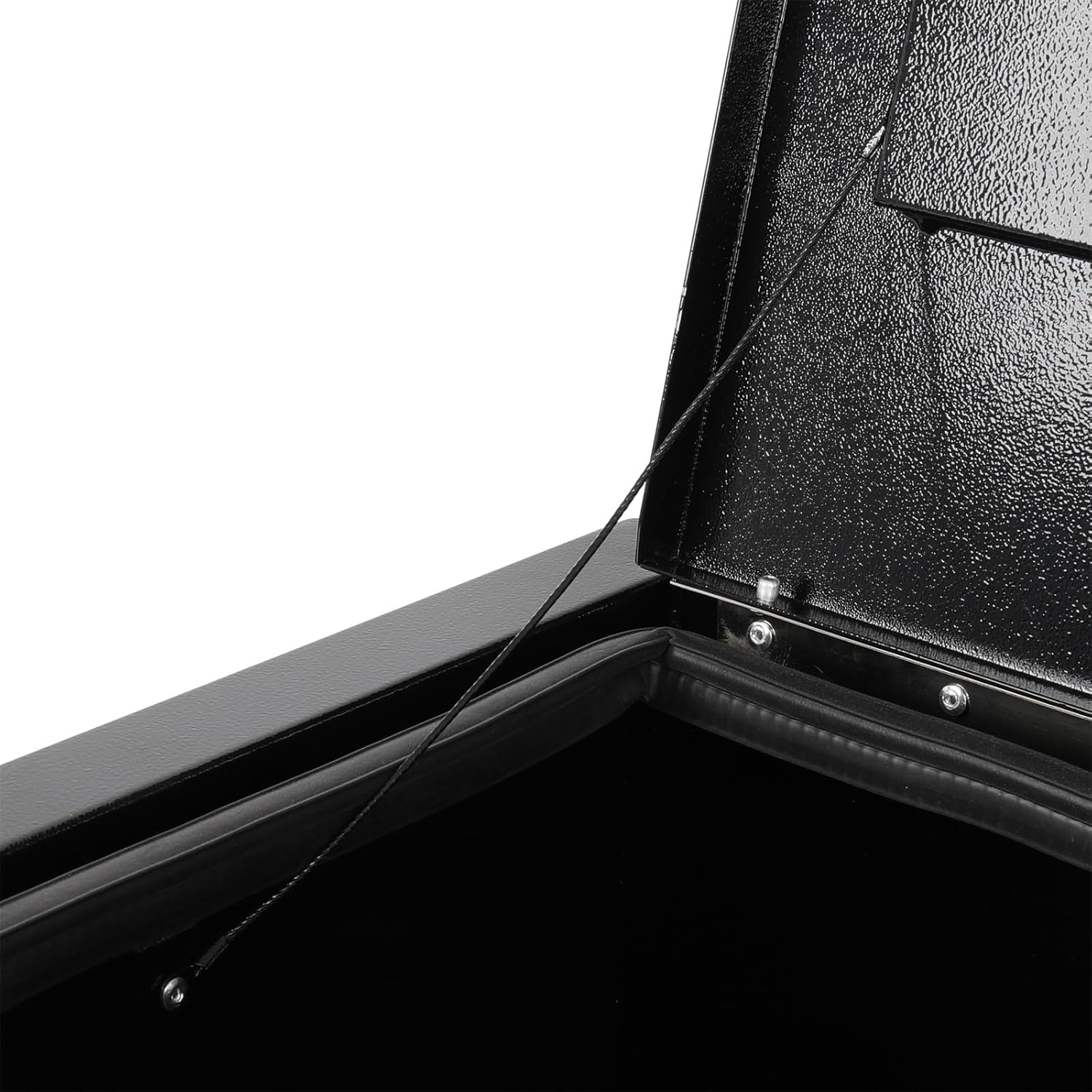 SCITOO 24-Inch Heavy Duty Iron Truck Bed Tool Box Black For Pick Up Truck Bed RV Trailer Tool Box With Lock and Keys For Rectangle Plate Waterproof Underbody Toolboxes