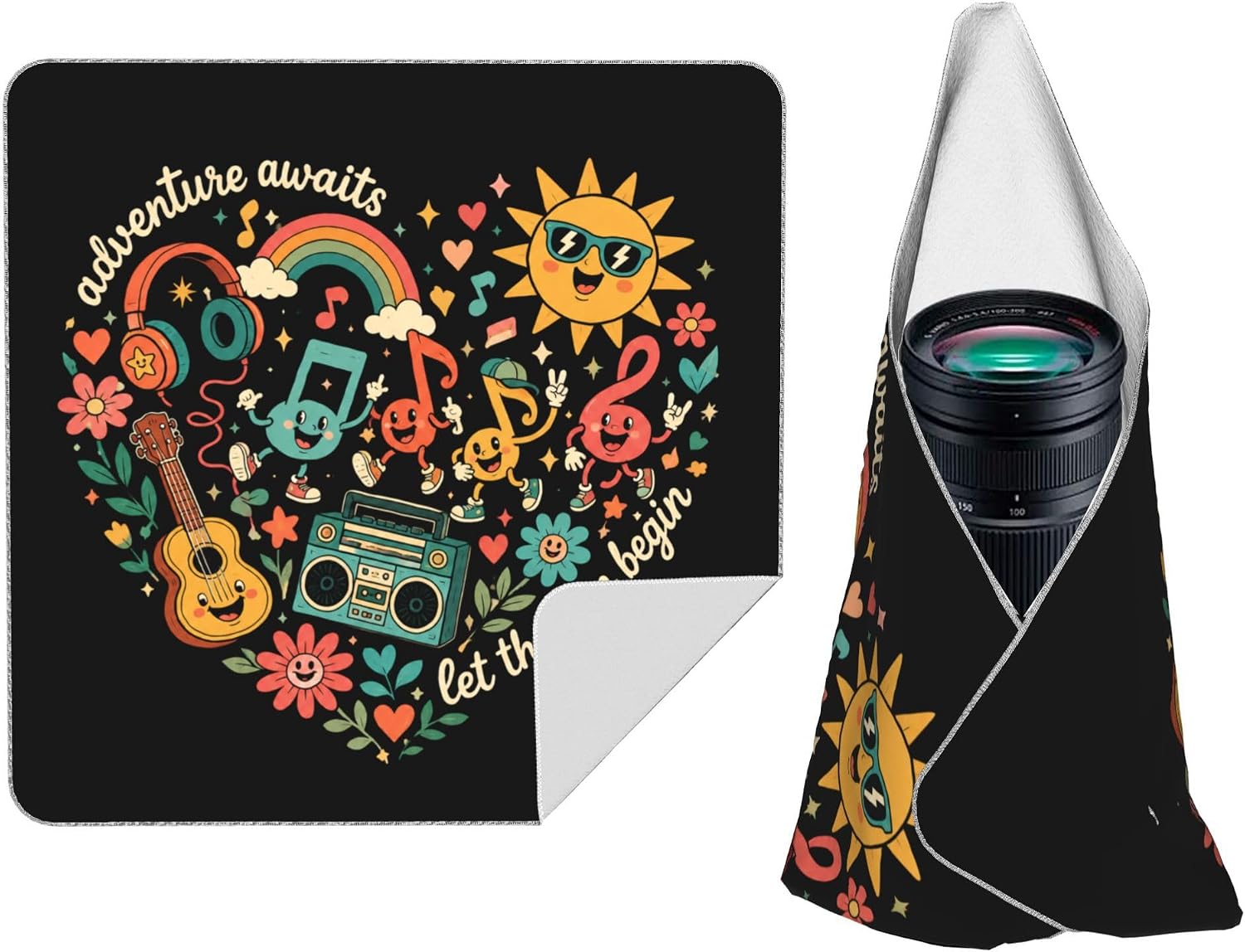 Camera Magic Wrap Music Guitar Note Rainbow Floral Heart Retro Funny 18inch