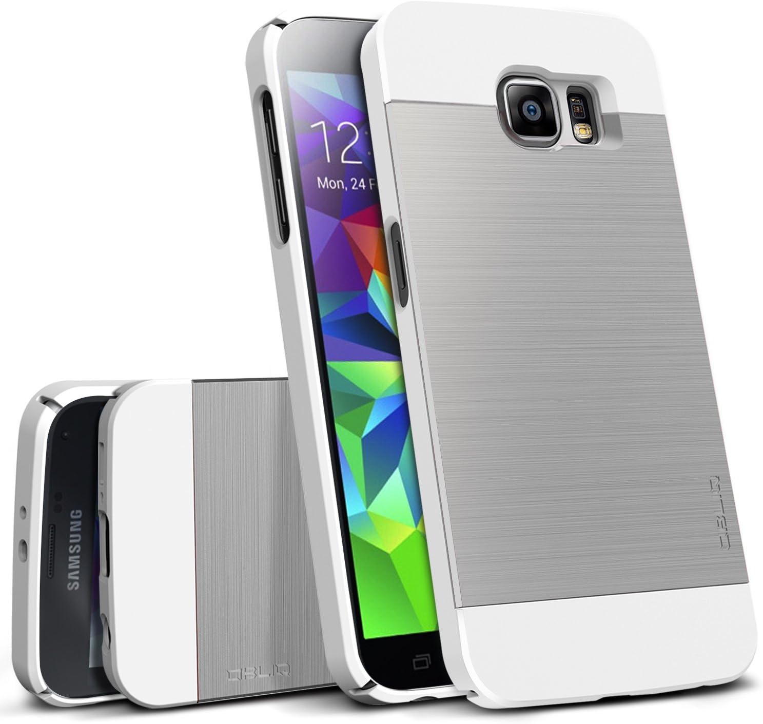 Galaxy S6 Case, OBLIQ [Slim Meta][Satin Silver] Thin Bumper Fit Armor Scratch Resist Metallic Finish Dual Layered Heavy Duty Hard Protection Hybrid High Quality Case (for Samsung Galaxy S6)
