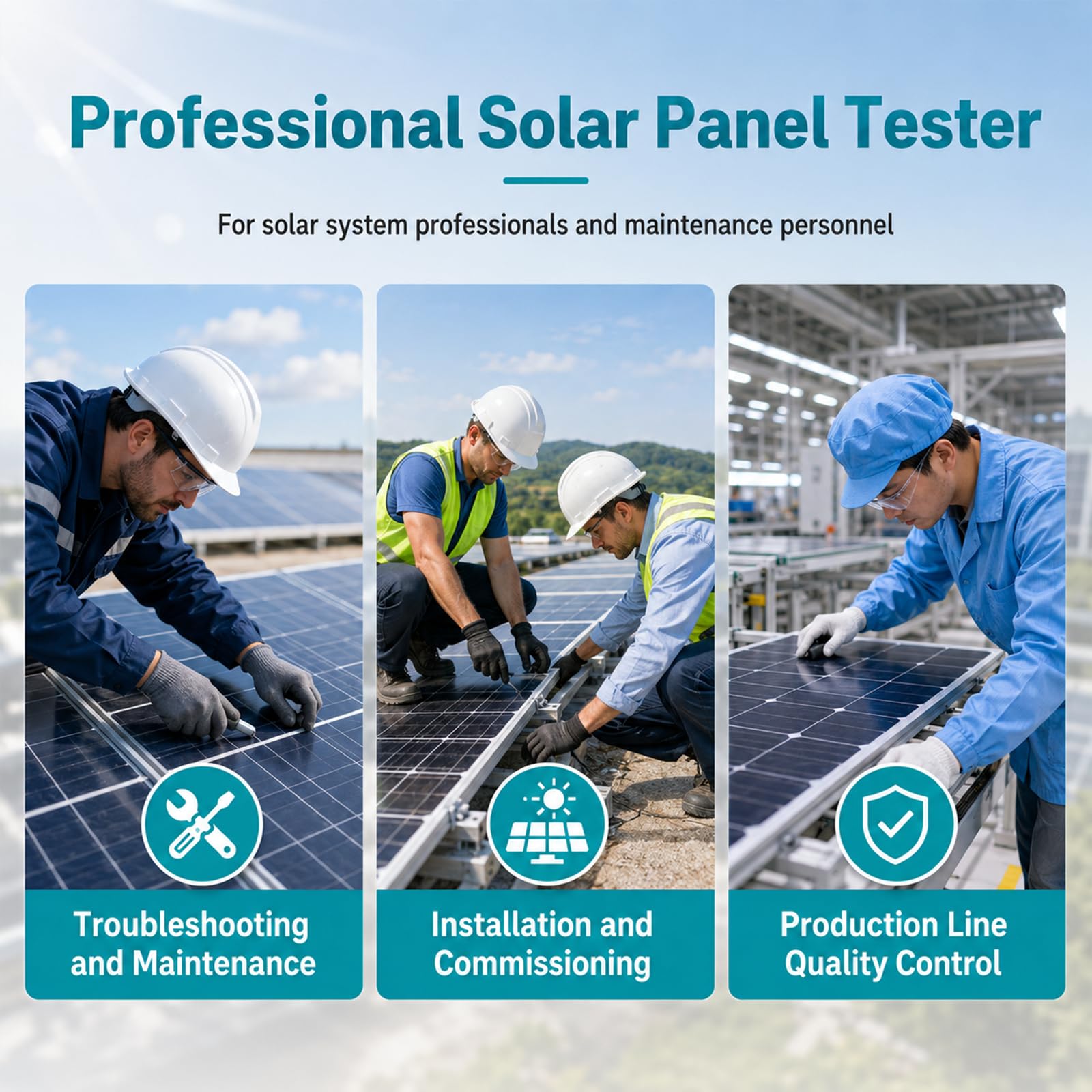 Tester Pannello Solare MPPT 2000W 2026 – Misurazione Auto/Manuale con Display LCD, Analizzatore Fotovoltaico Portatile 150V 40A, Voc Isc Vmp Pmax per Installazione e Manutenzione PV