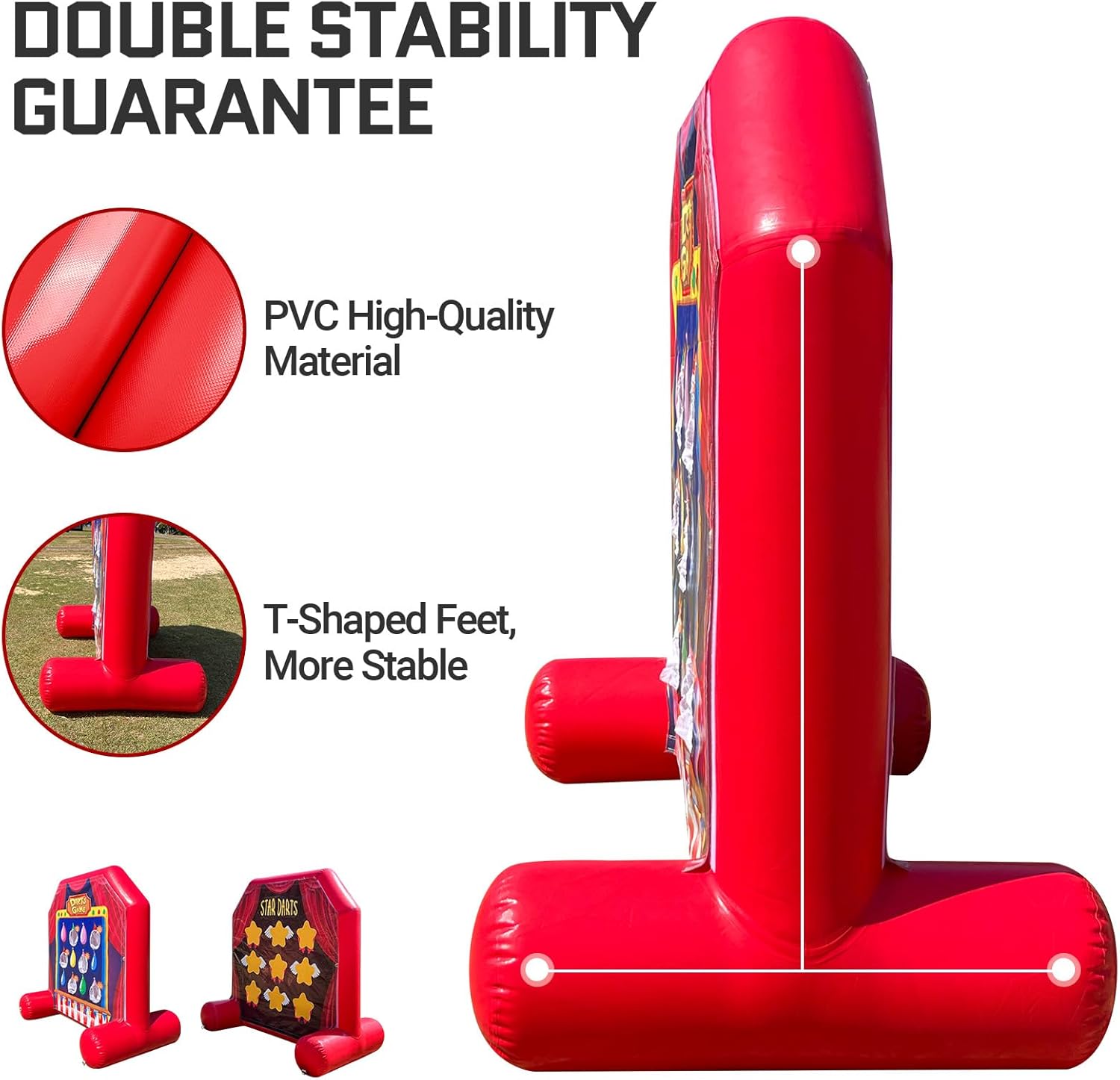 OZIS Inflatable Carnival Games with Scoring Toss Game and Tic Tac Toe Dual Interactive Sport Games Portable Inflatable Dart Board for Commercial Events, Christmas Parties, Family Backyard Activities