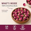 BLUE TEA - Rose Buds Tea - 30gm - 30+ Cups | Rich in Vitamin-C - For Hair & Skin | Caffeine Free - Natural - Flower Based - Herbal Tea | Pet Jar Pack gallery image
