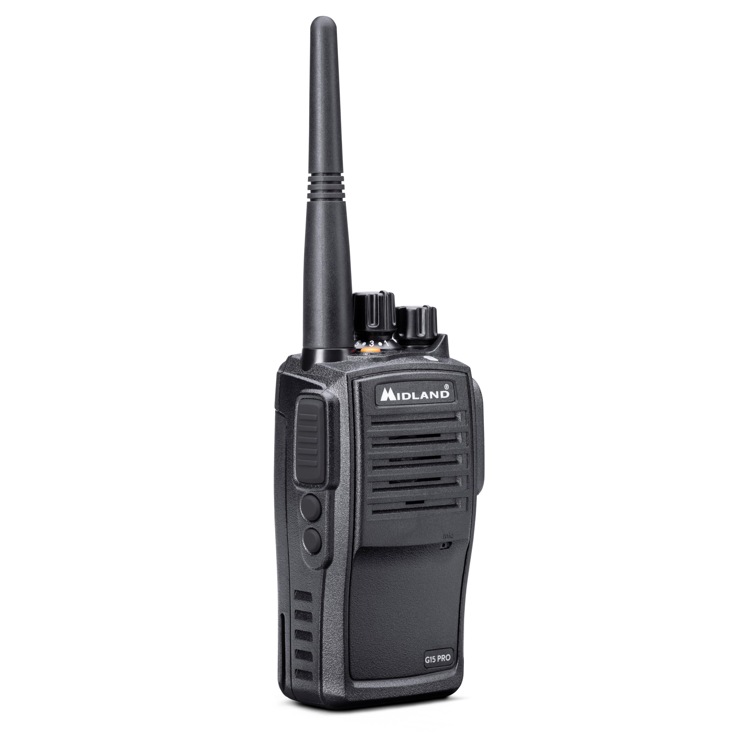 Midland G15 Pro Noise Cancelling C1127.04 - Talkie Walkie PMR 446, Fonction réduction de Bruit, IP67, 32 Canaux, Autonomie 22H, Portée Max de 12km