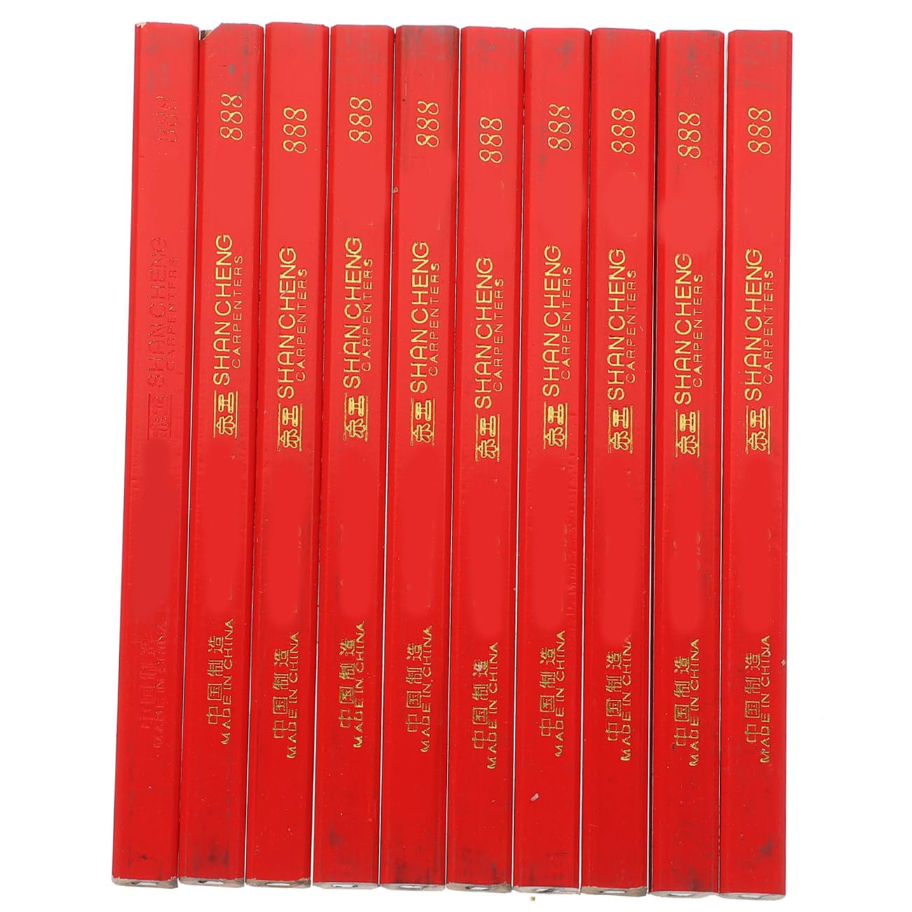 Sewroro 72 Crayons Octogonaux Plats de Charpentier en Bois avec Mine Noire pour Travail du Bois, Crayons de Chantier Professionnels, Marquage Précis pour Construction et Menuiserie