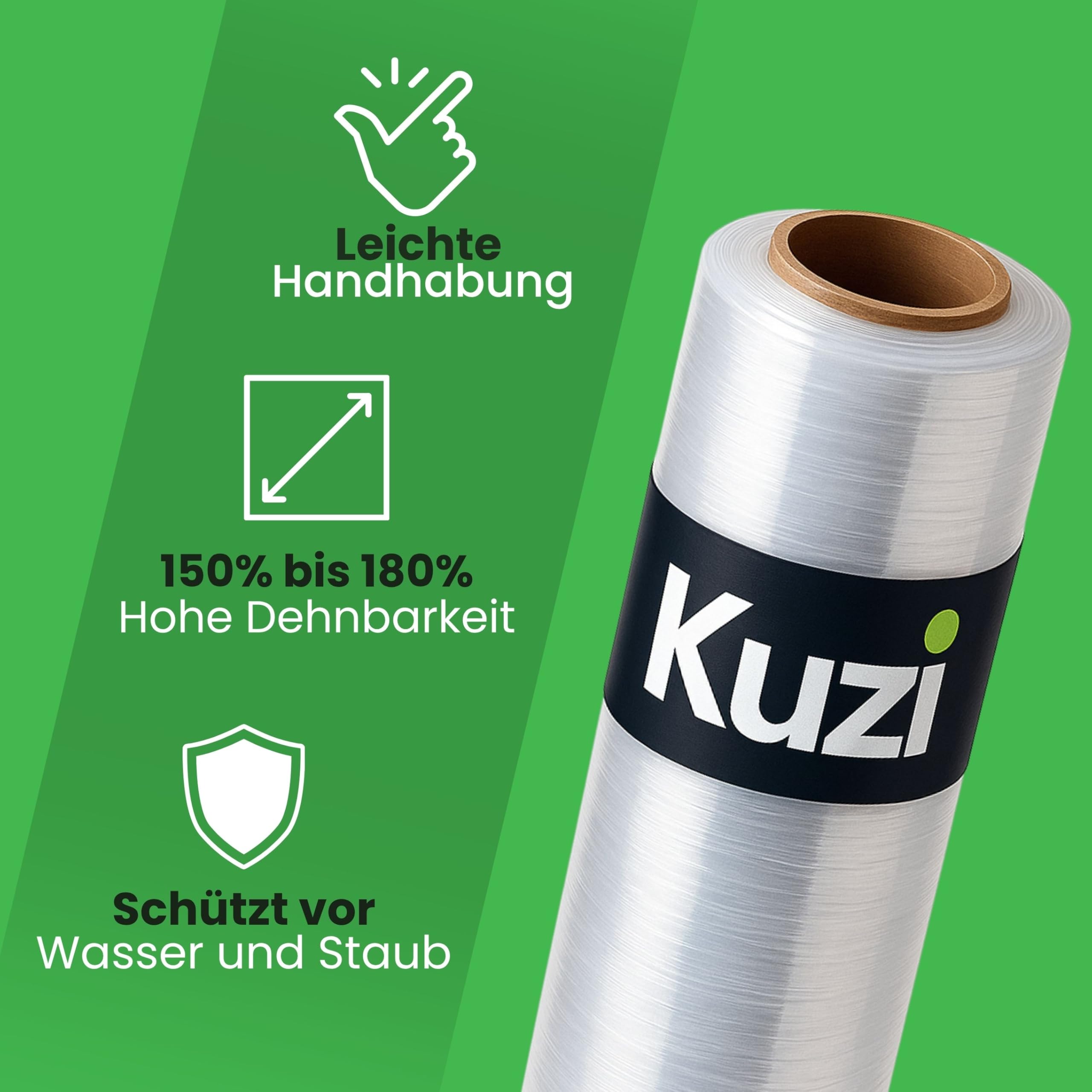 KUZI Stretchfolie 6 Rollen 2,5 kg 23 My 50 cm transparent