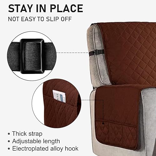 Miniatura 2 de Funda acolchada reversible para sofá reclinable funda para silla de 2 pulgadas de grosor protector de silla antideslizante funda de sofá lavable con