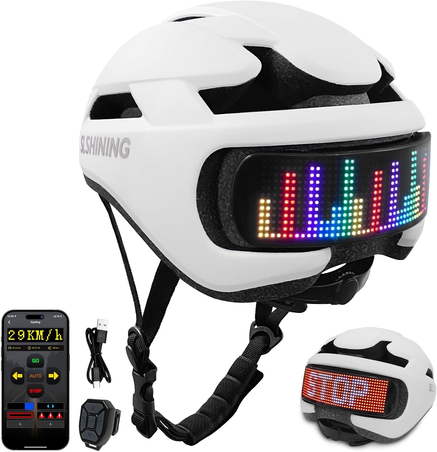 Smart Bike Helmet with Light: Bicycle Helmets for Adult Teens for Mountain & Road Cycling Electric Scooter Skateboard Skating product image