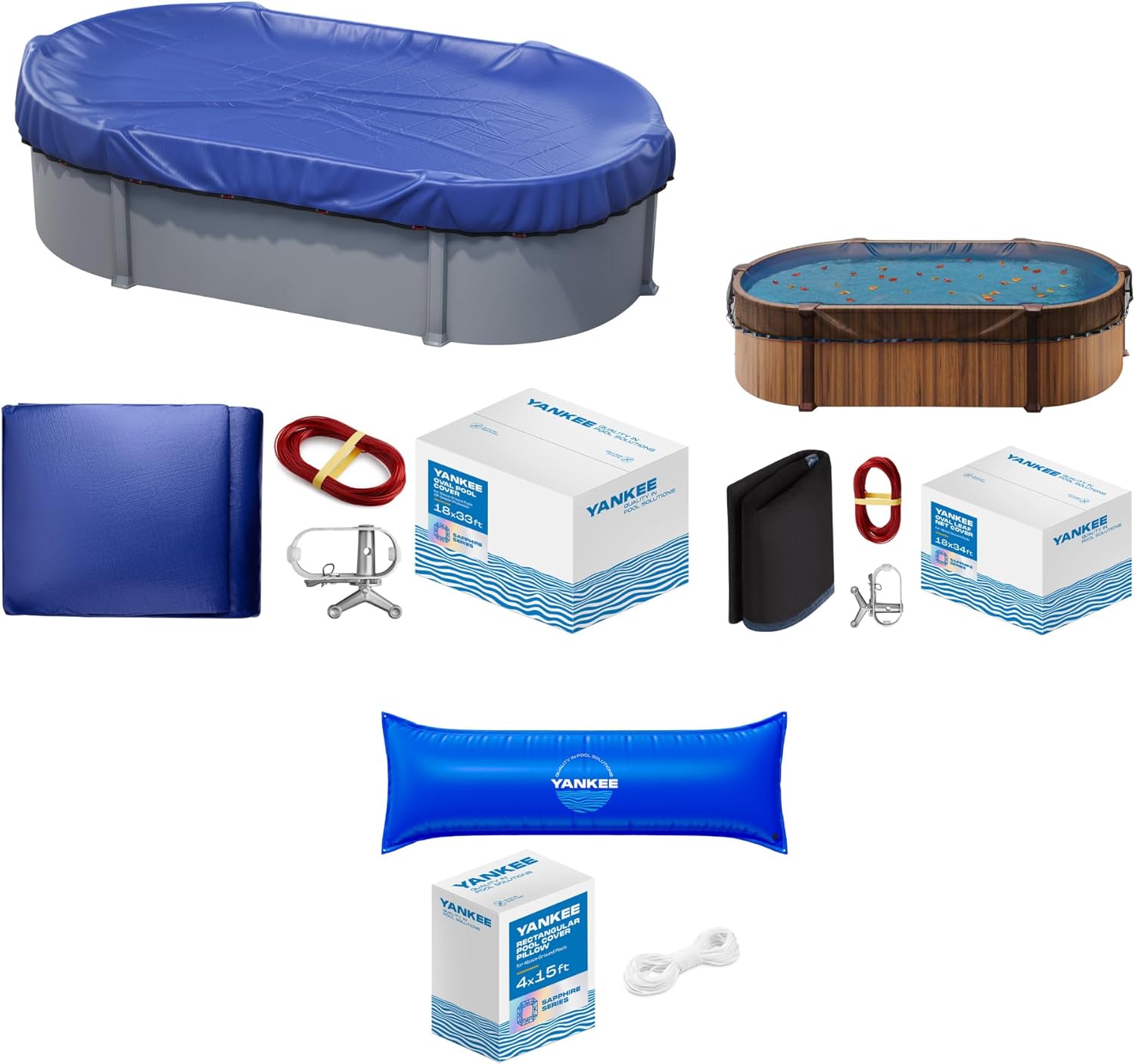 Yankee Pool Cover for 18x33 ft Oval Winter Pool Cover
