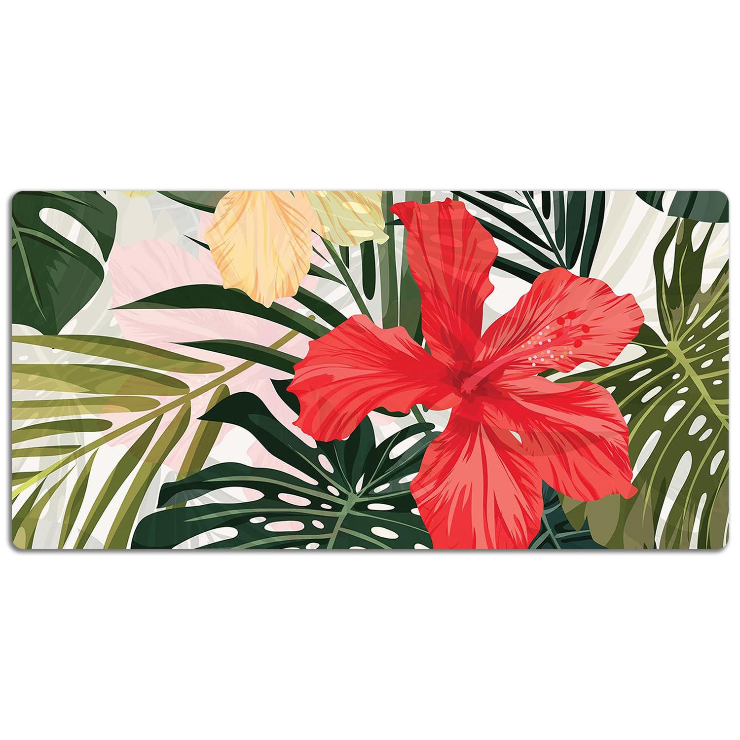 Sottomano da Scrivania 120x60 cm Impermeabile in Vinile PVC Protezione e Decorazione Facile da Pulire Superficie Protettiva per Ufficio e Casa Antiscivolo - isola hawaiana