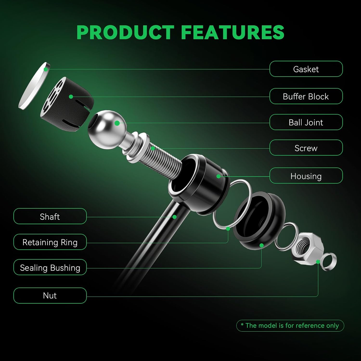 AUQDD K6667 K6668 Rear Sway Bar Stabilizer Link Compatible With 2004-2007 Bu-ick Rainier /02-09 Chevy SSR Trailblazer /02-09 GMC Envoy /03-08 Isuzu Ascender /05-09 Saab 9-7x