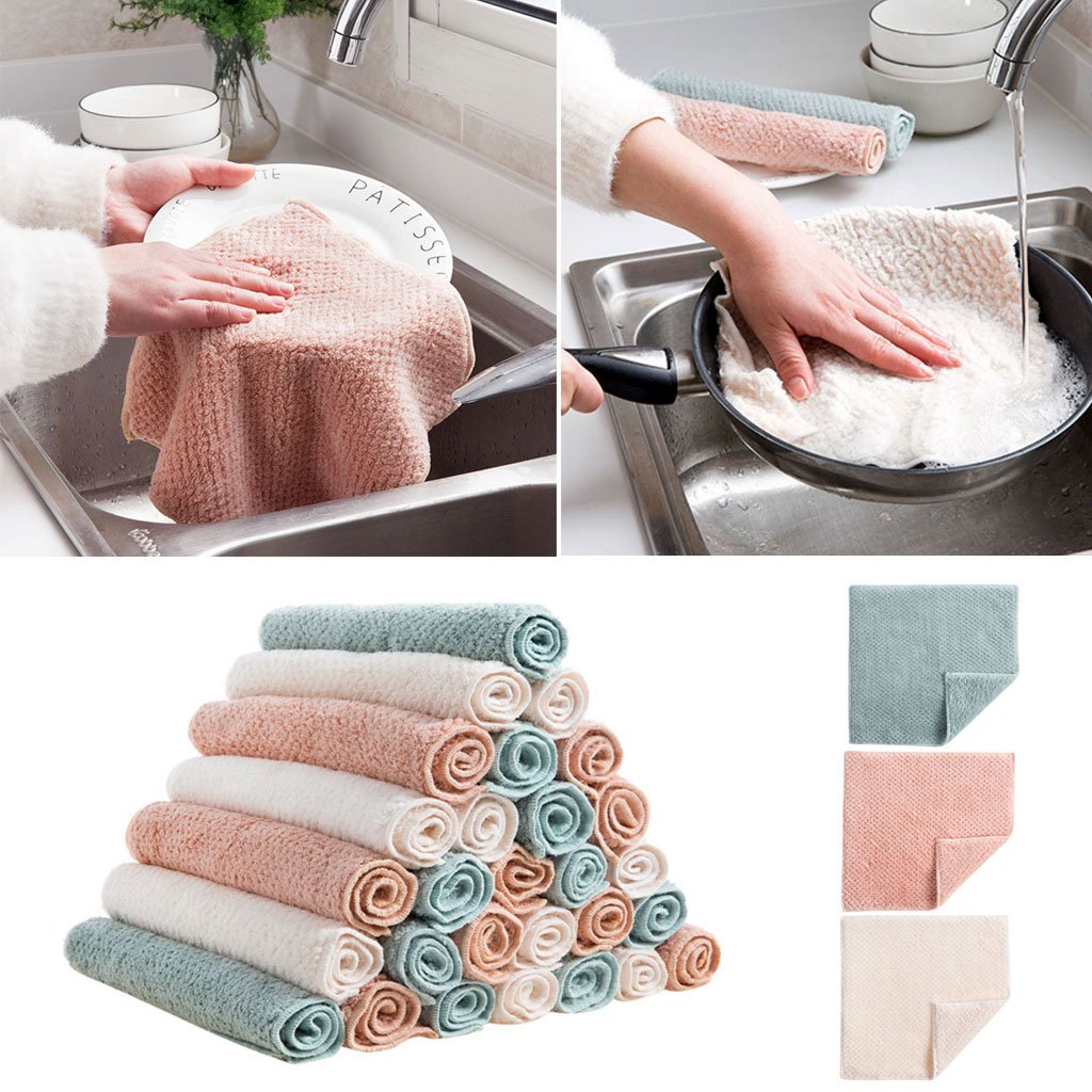 Lot De 8 Chiffons Microfibre 20x20 Cm - Avec Carbone Actif - Lavable Machine - Non Pelucheux - 5