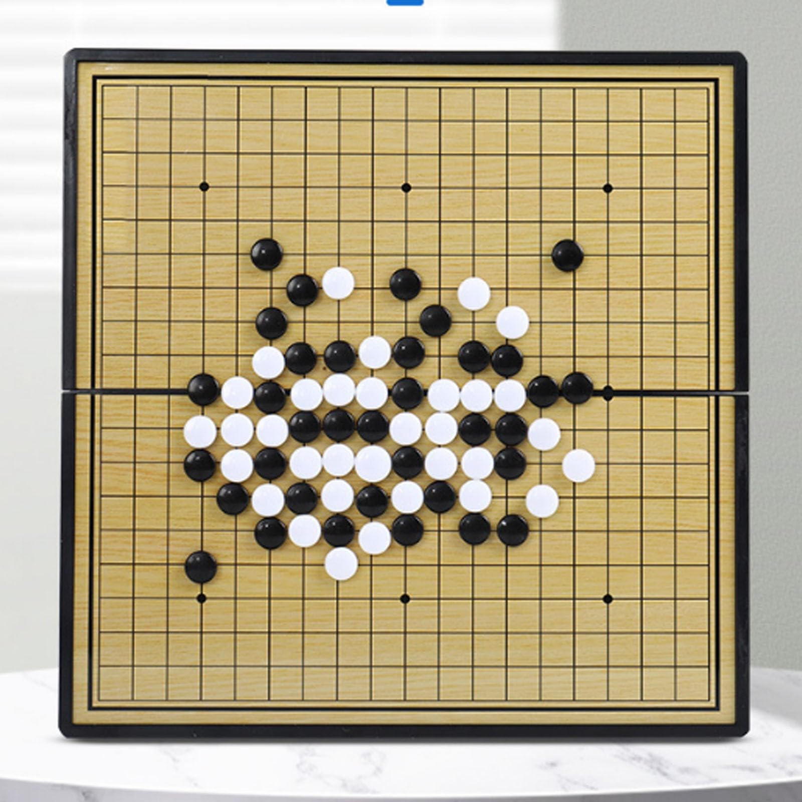 Jeu de Go magnétique Portable, Plateau Pliable 20 x 20 cm avec 361 Pierres convexes Simples pour débutants et 2 Joueurs(Go,20 * 20cm)