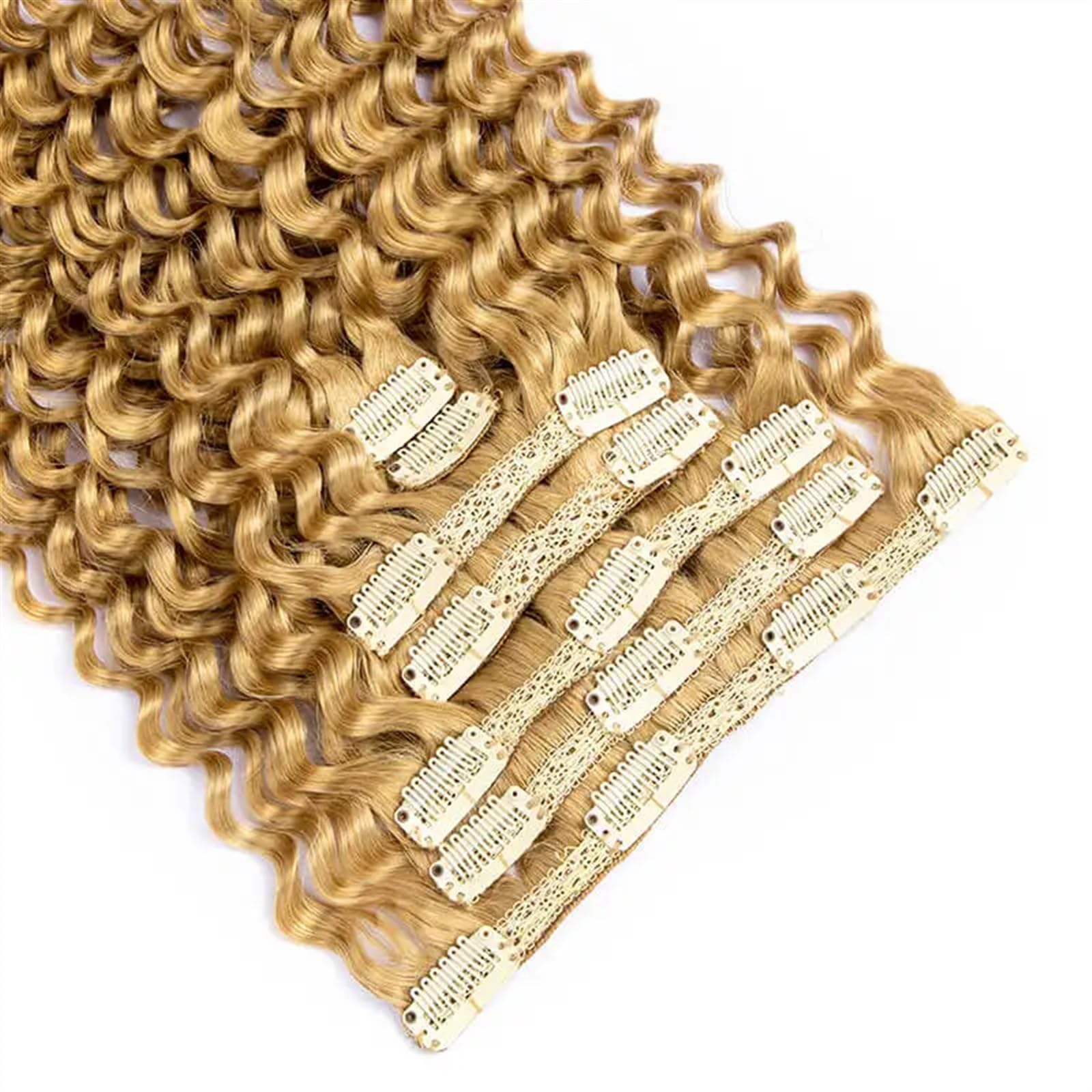 140g 24 Inch Curly Clip In Hair Extensions Synthetic Jerry Curly Clip Ins For Amazon.com : Curly Clip in Hair-Extensions Clips in-Human  main image 4