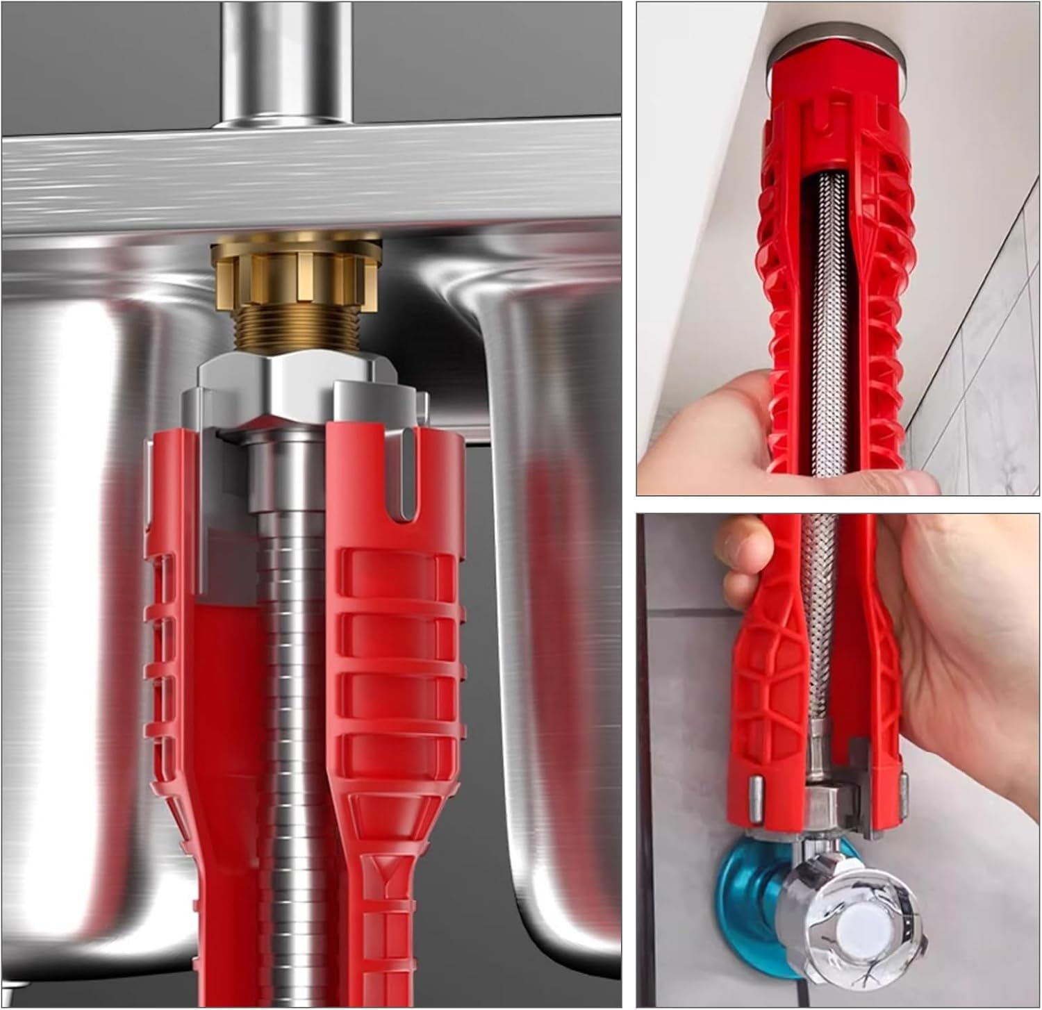 Zestaw kluczy umywalkowych 20 w 1, klucz do zlewu i kranu, klucz nastawny, szeroka szczęka, krótki chwyt, 6-75 mm, uniwersalne narzędzia hydrauliczne do instalacji do łazienki / kuchni i