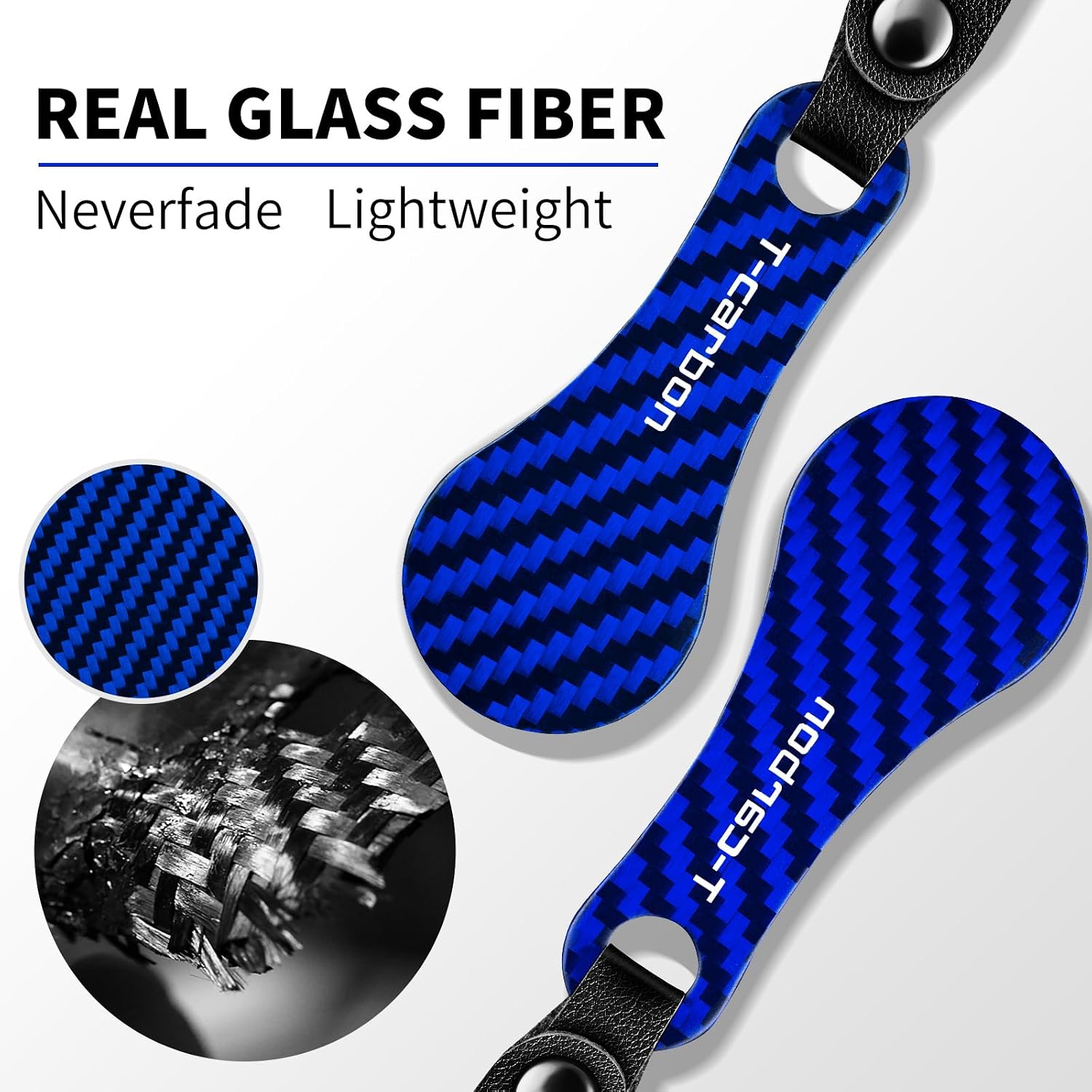 T-carbon 4 Pcs Glass Fiber Shopping Cart Trolley Tokens, Key ring quarter holder Unisex Gift Keyrings for Men Women,mini keychain Shopping Trolley Keyring matte Blue