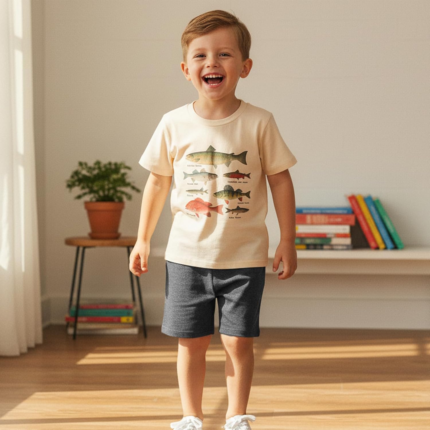 Fernvia Toddler Baby Boy Summer Clothes 2T 3T 4T Animal Print Short Sleeve T-shirts Tops + Drawstring Shorts Outfits - Image 3