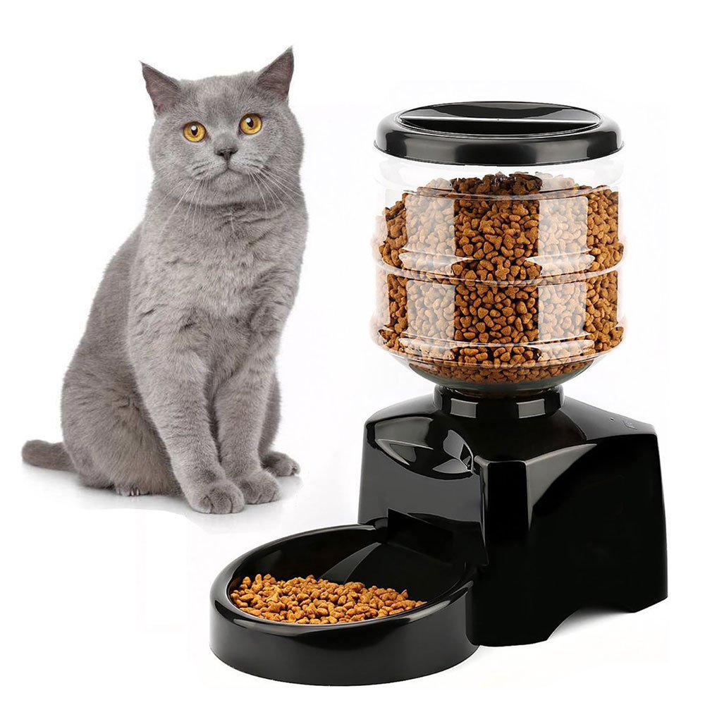 eTTgear Betteries Operated Pet Dry Food Dispenser Dog Large Automatic Pet Feeder Food Station Record Your Voice with LCD Display