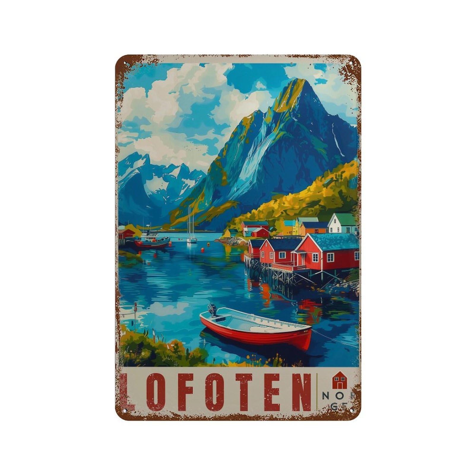 xiaoxiaoshen Lofoten Norway Travel Scandinavian (3) Wall Decor Art Metal Tin Poster Modern Home Decor Art Home Bar Shop Decorations Vintage Sign 30x20cm