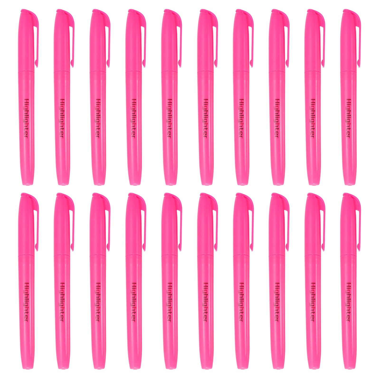 PATIKIL Pink Highlighter, 20 Pack No Bleeds Highlighters Pens Neon Clear View Bright Quick Dry Pocket Marker Pen Sticks Chisel Tip Cute for Books Office Adults