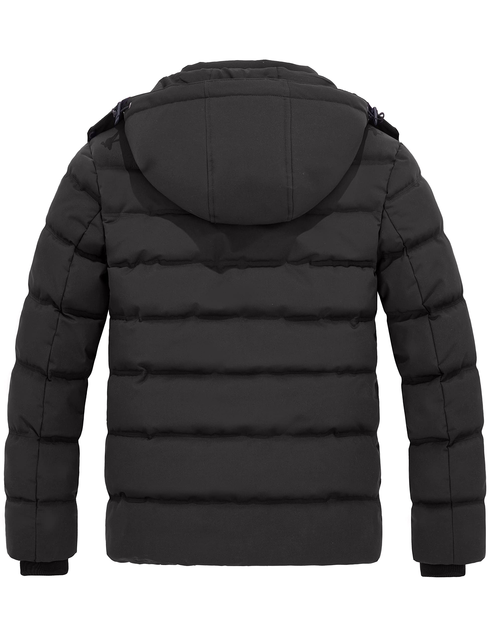 Wantdo Giacca con Cappuccio Antivento Invernale Parka da Lavoro Imbottita Cappotto da Esterno Trapuntato Giubbotto da Trekking in Cotone Uomo