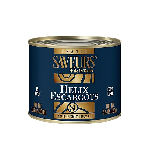 Helix Escargots  7oz  Paquete de 3  Por Saveurs de la Terre  Importado de Francia (XL, paquete de 3)  Caracoles