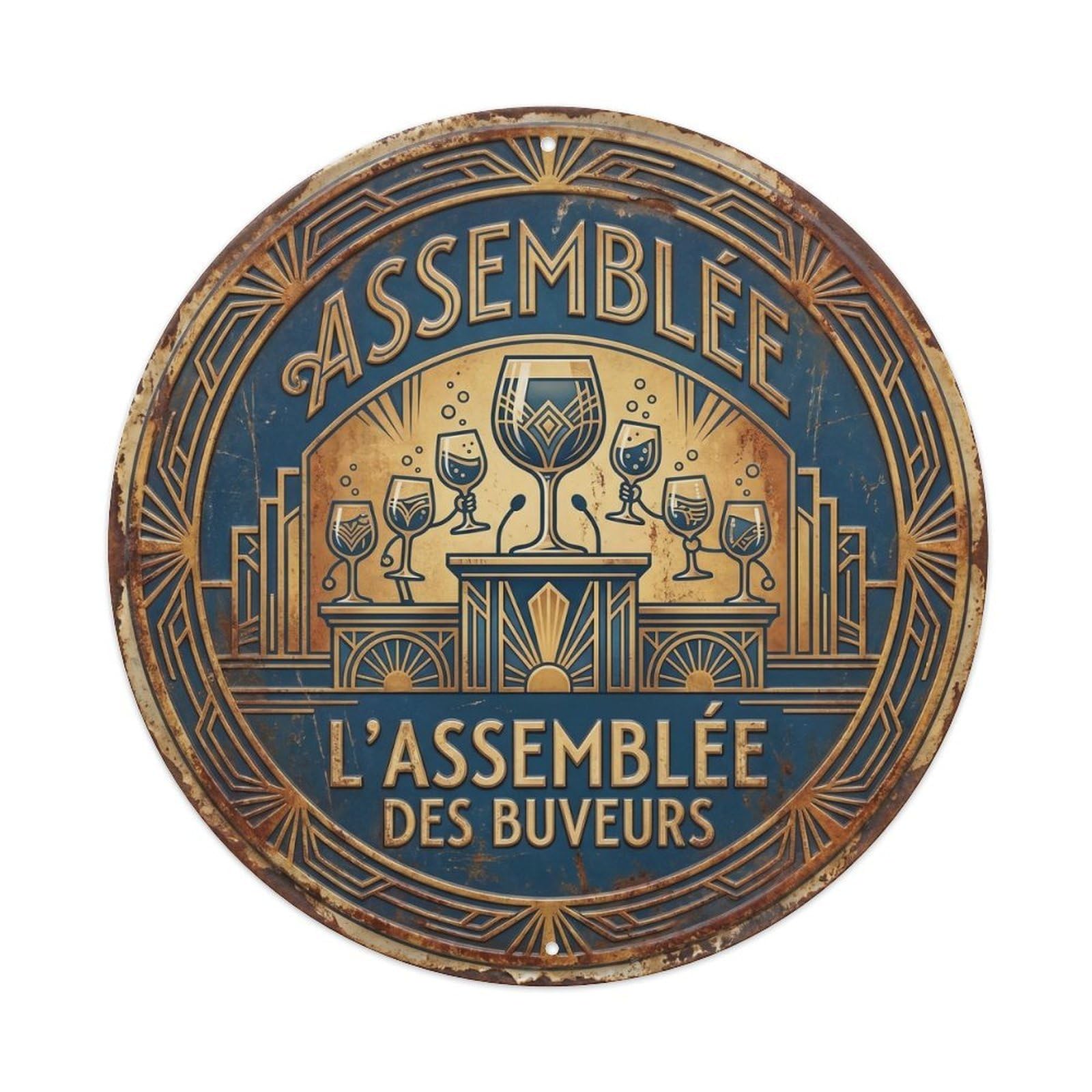 Assembly Humorous Gathering Assembly Vintage Metal Tin Sign Plaque Wall Decor for Cafe, Club Bar, Office, Garden Metal Poster 8x8Inch
