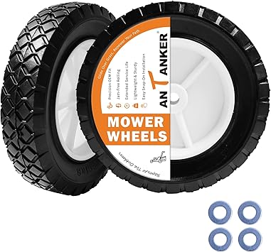 8-Inch Mower Wheel fit for Oregon 72-108, Replace for Stens 195-024, Also fit for AYP 103670X, Craftsman 33958, MTD 734-04585, 8" x 1.75" Universal Wheel, 2Pcs