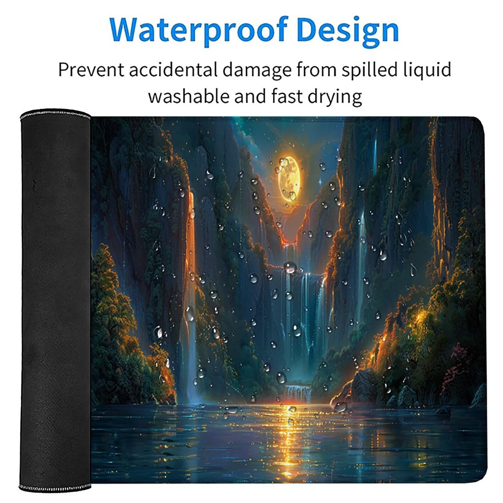 Verde Alfombrilla Ratón XXL 1600x800x3mm, MontañA Mouse Pad N-2972 | Alfombrilla Ratón Gaming Mejora la Precisión y la Velocidad, Alfombrilla Escritorio para Jugadores de PC, Oficina